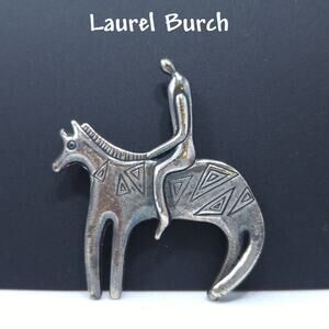 Laurel Burch Brooch, Horse with Man or Woman, 1980s Vintage Jewelry